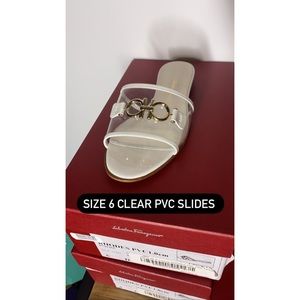 Salvatore Ferragamo clear RHODES PVC sandal slide slip on 36 6 36.5